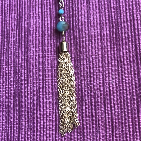 Double Strand Turquoise/Gold Double Strand Necklace - Picture 5 of 8